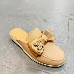 Mules for Women khai Flats bow Toe Slip On Slides Loafer Shoes 3515